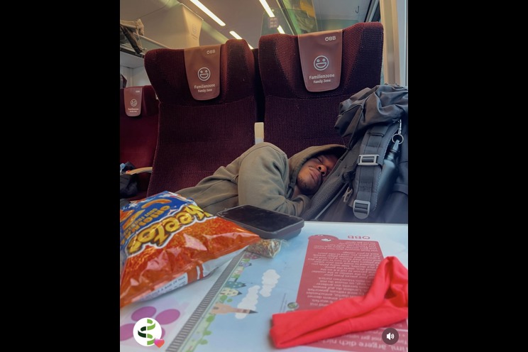 Luzuko Asleep On Train